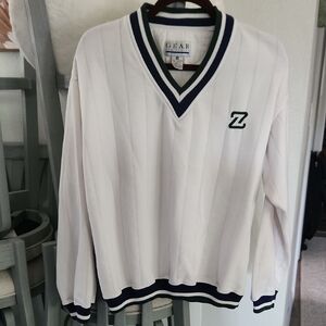 Gear For Sports V-Neck Sweater White with Blue Trim